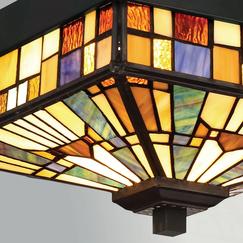 Außen-Deckenleuchte Inglenook 2-flammig Tiffany-Glas IP44 26cm