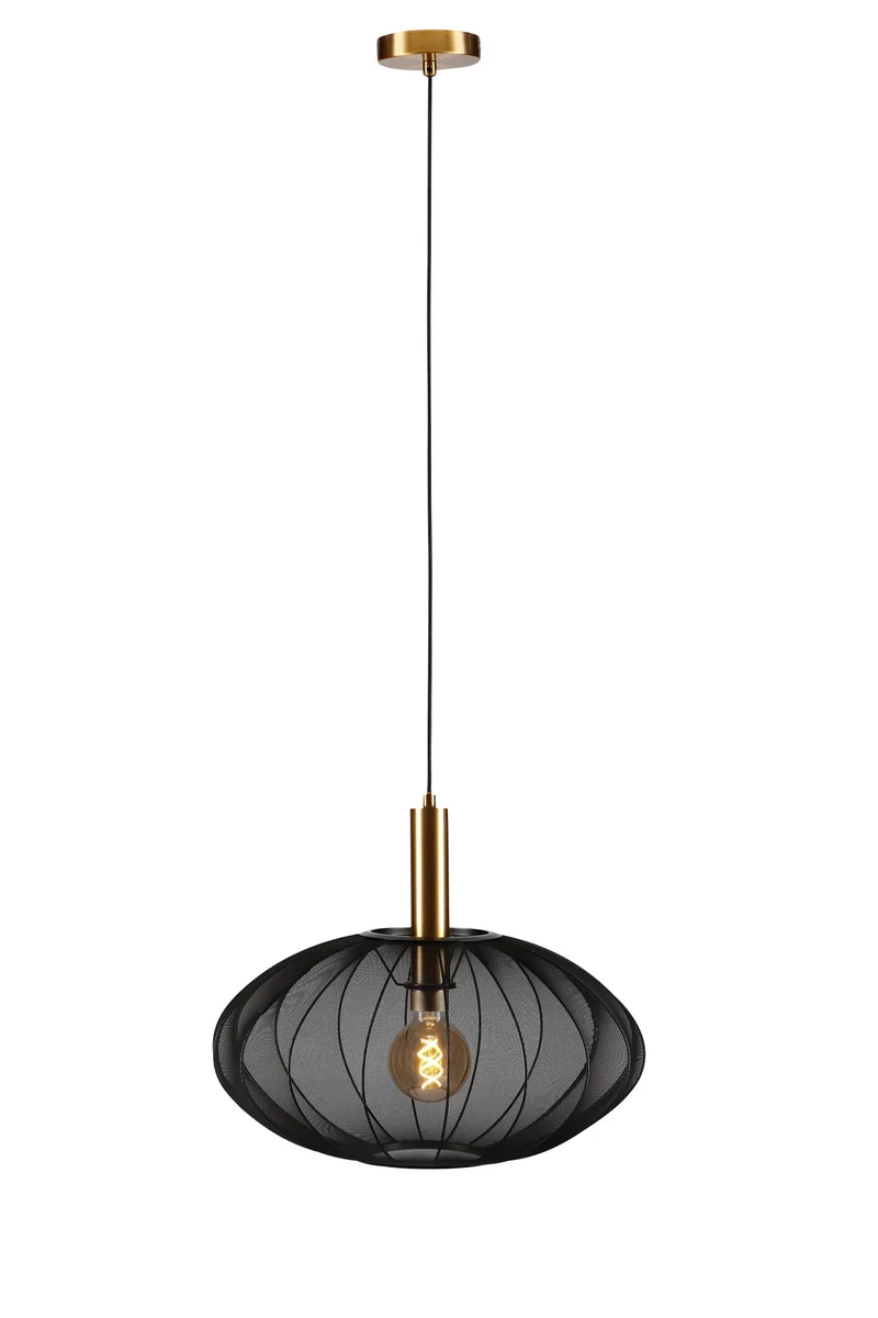 Pendelleuchte Corina mit ovalem Stoffschirm Ø 50cm
