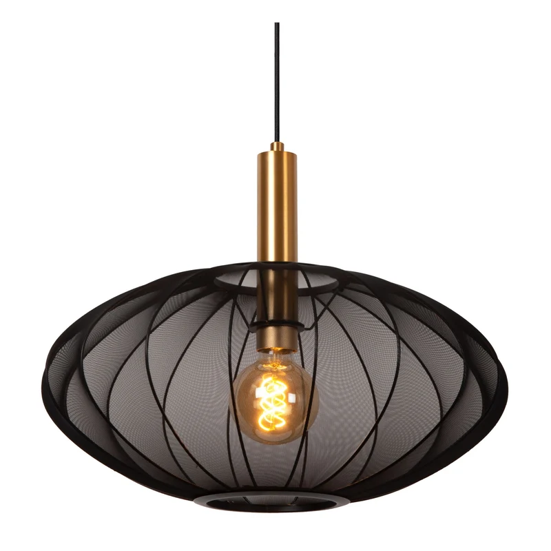 Pendelleuchte Corina mit ovalem Stoffschirm Ø 50cm