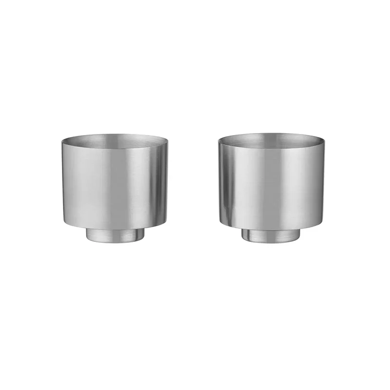 2er Set Edelstahl Kaffeetassen -MAKOTO STEEL- Farbe Stainless Steel Matt Blomus