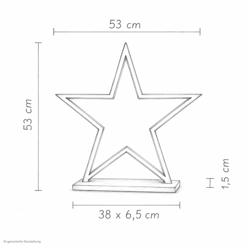 LED Stern Tischlampe "Lucy" 53 cm – Holz Weiß – Weihnachtsstern Lampe von Sompex