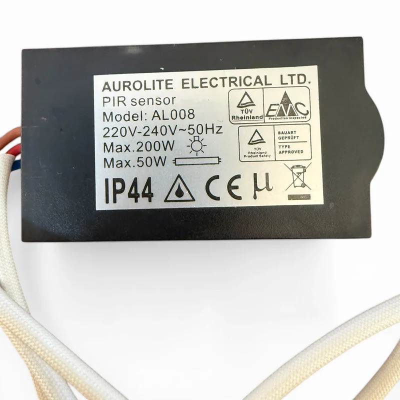 PIR Bewegungsmelder 230V IP44 AuroLite AL008 – Bewegungsmelder Modul für Lichtsteuerung 200W / 50W LED
