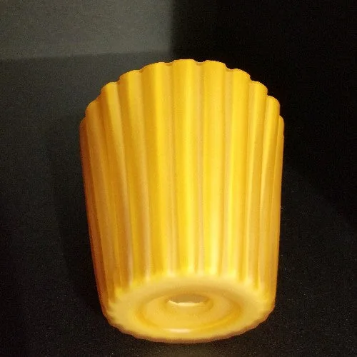 Glasschirm G4 6,5cm Lampenglas Plissee Ersatzglas Braun orange Loch 12mm