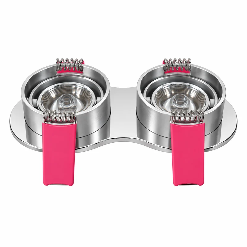 Doppel-Einbaurahmen für 2 LED Module, Chrom, organische Form, schwenkbar – Sylvania/Lumiance Motto LED Organic 3036122