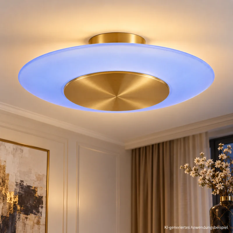 Lampenglas Ersatz Ø 32 cm Blau – Ersatzglas für Deckenfluter & Stehlampe – Innenöffnung Ø 19,5 cm