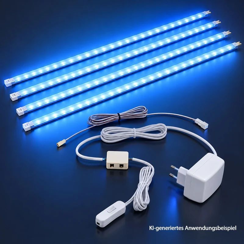 LED Lichtleisten 4er Set 4x 48cm blau – Unterbau- & Akzentbeleuchtung – EGLO ZIBA 90187