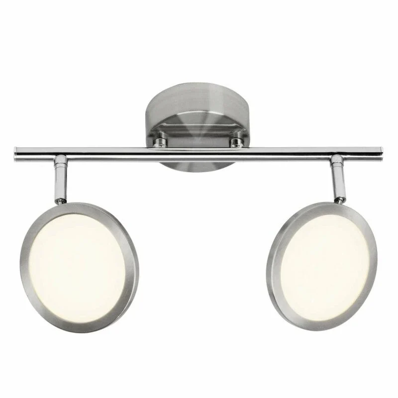 LED Deckenstrahler 2-flammig schwenkbar 1000lm 3000K – Nickel matt – Pluto Brilliant