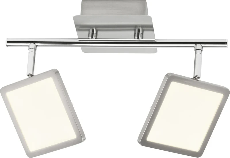 LED Deckenstrahler 2-flammig schwenkbar 1000lm 3000K – Nickel matt – Uranus Brilliant
