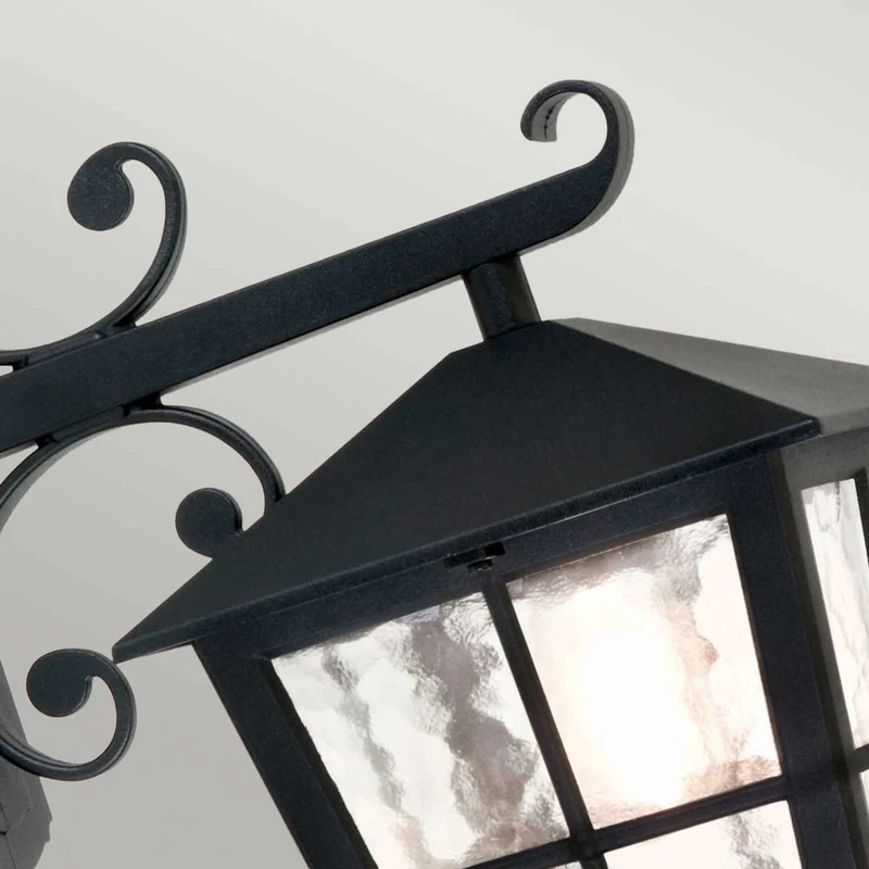 Außen-Wandlaterne Canterbury 1-flammig Glas IP43 Schwarz