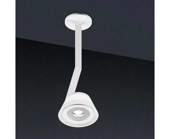 Occhio - Deckenleuchte lei soffitto flat SE 30cm flat Kopf weiß matt / Gestell chrom matt
