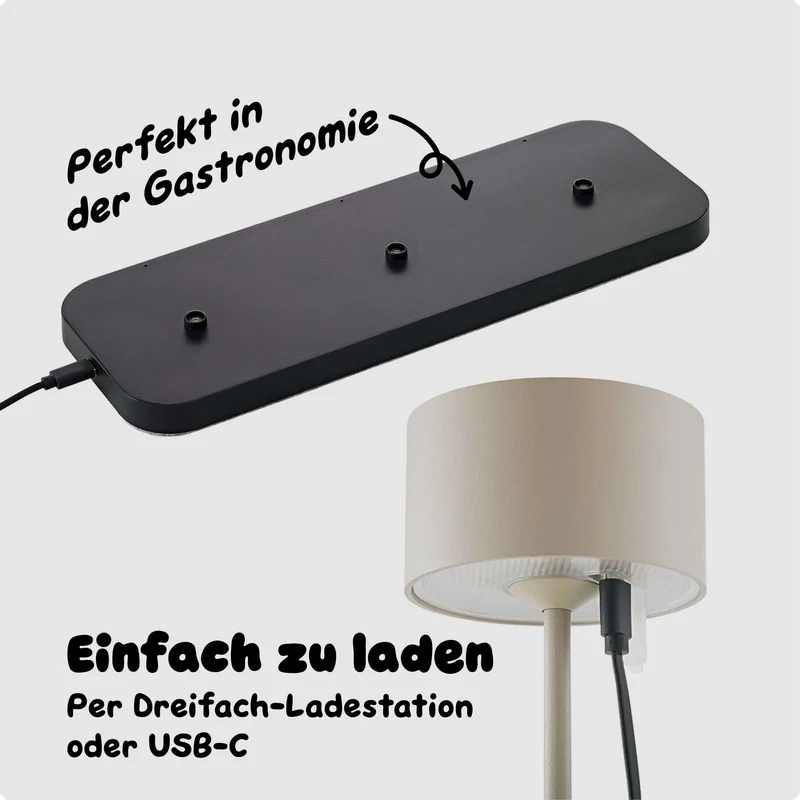 Sigor Veluna Akku-LED-Tischleuchte (3er-Set)