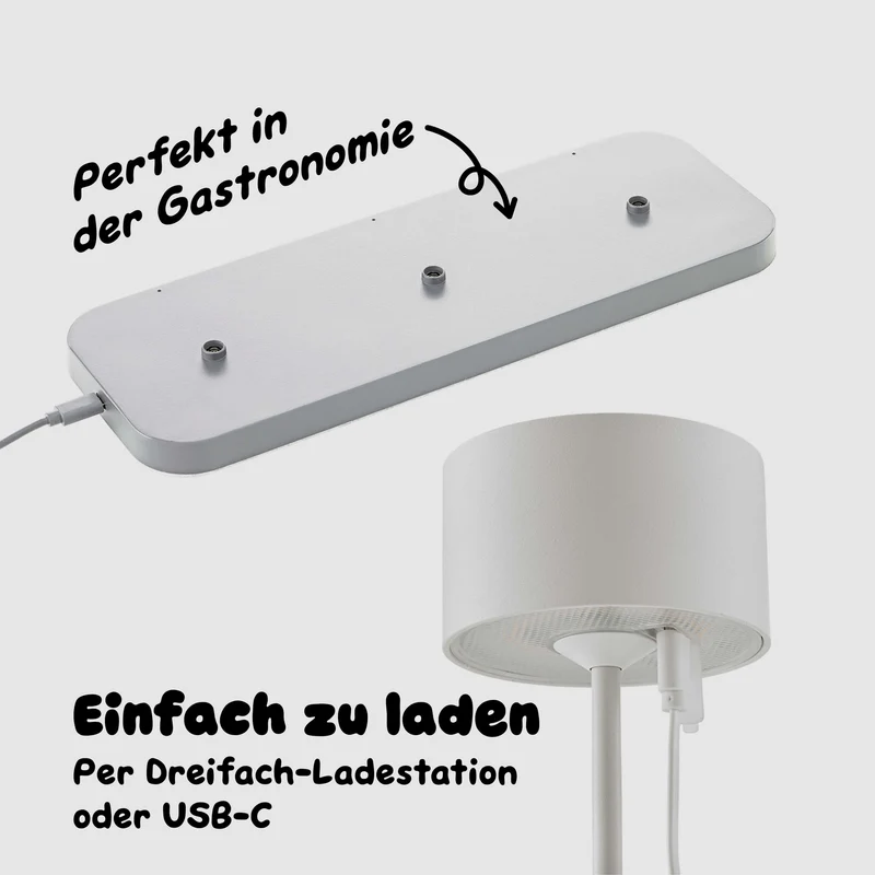 Sigor Veluna Akku-LED-Tischleuchte (3er-Set)
