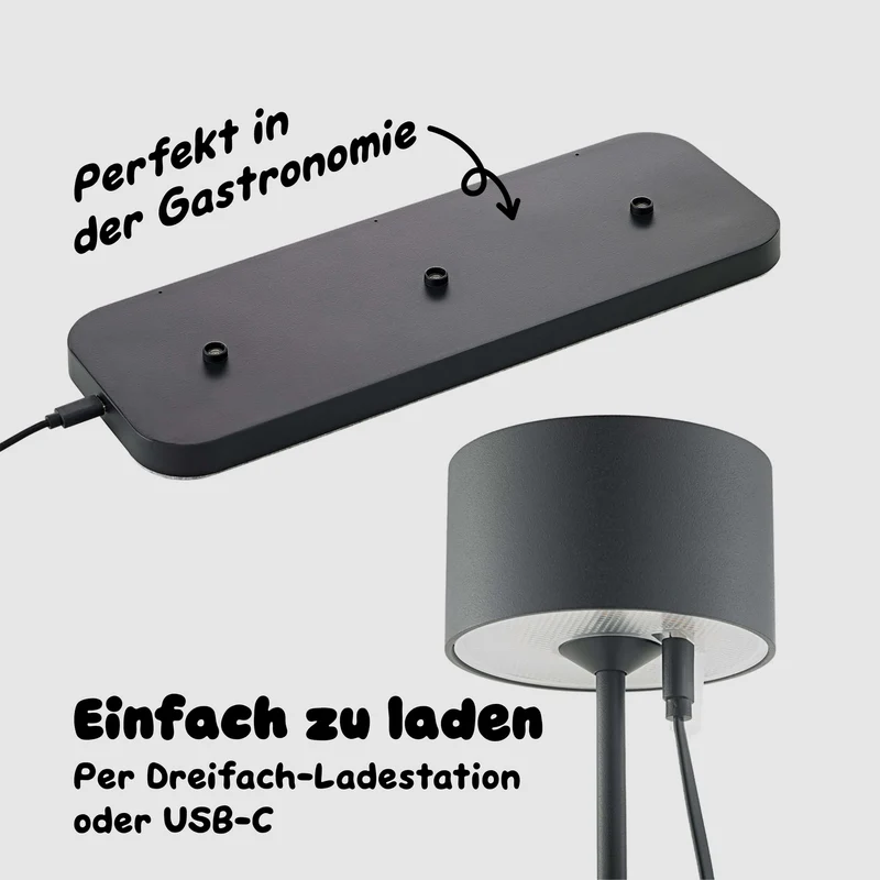 Sigor Veluna Akku-LED-Tischleuchte (3er-Set)