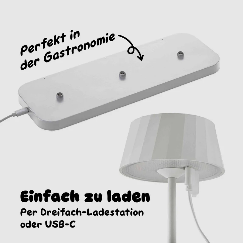 Sigor Facetta Akku-LED-Tischleuchte (3er-Set)