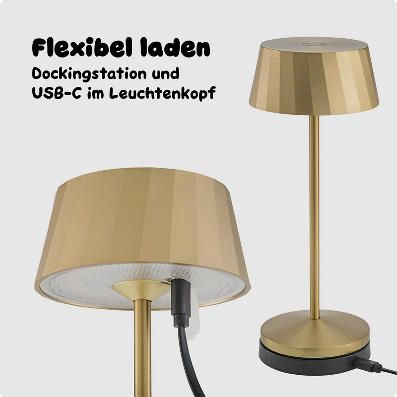 Sigor Facetta Akku-LED-Tischleuchte