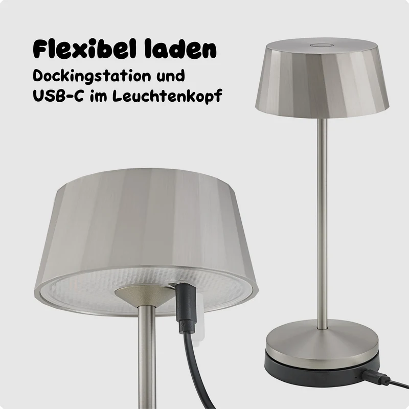 Sigor Facetta Akku-LED-Tischleuchte