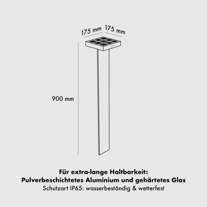 Klewe Scotty Akku-Solarleuchte für den Garten