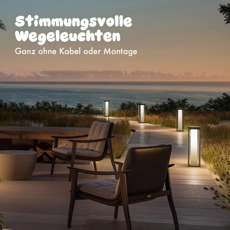 Klewe Radia Moon Akku-Solarleuchte für den Garten