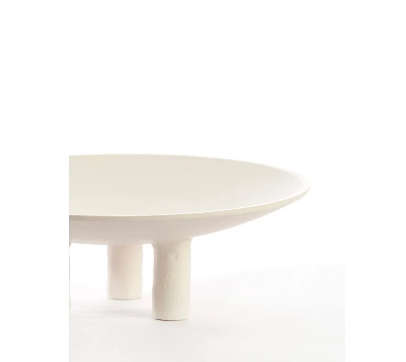 Schale Plateau auf Fuß Ø30,5x10,5 cm TABUA crème