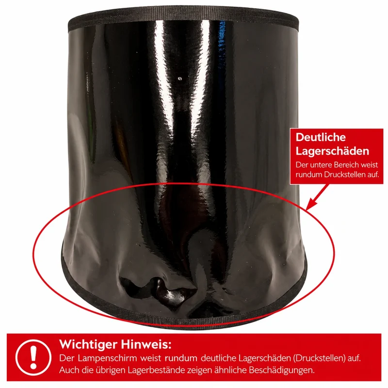 Lampenschirm Schwarz gold Lack Oval - E27 25 cm | Light & Living