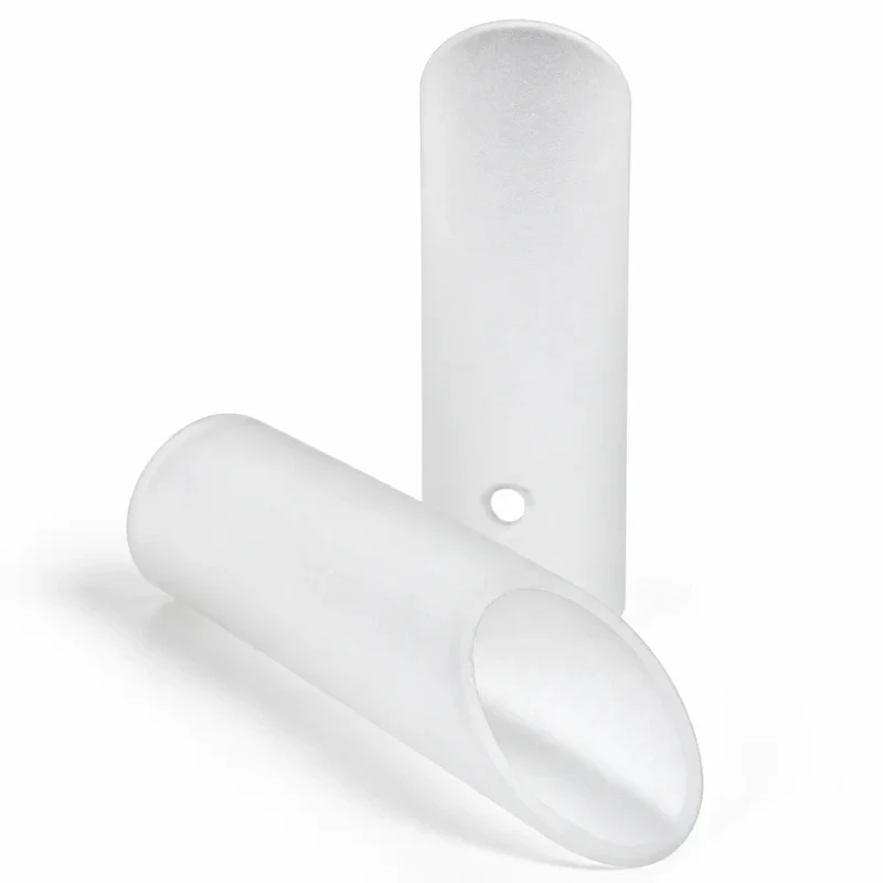 Lampenglas weiß matt, schräg für G4, GY6,35, G9 – 8,2 cm mit 5mm-Bohrung