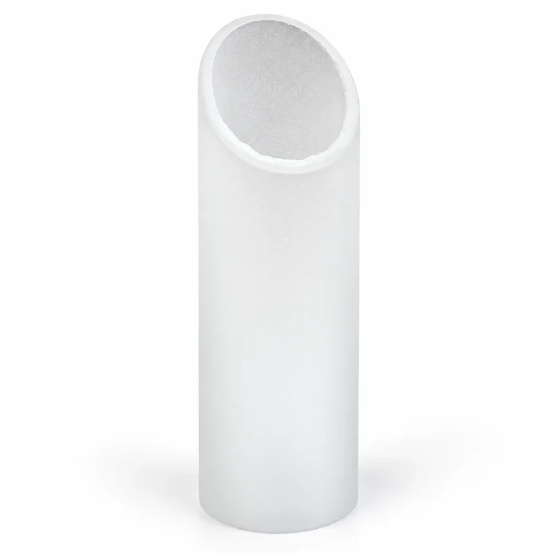 Lampenglas weiß matt, schräg für G4, GY6,35, G9 – 8,2 cm mit 5mm-Bohrung
