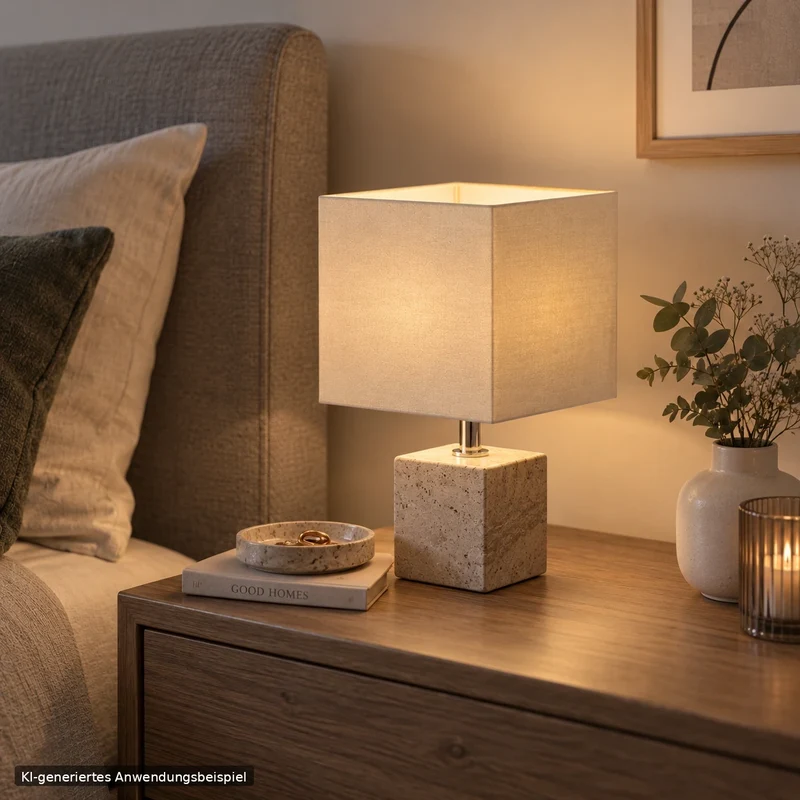 Lampenschirm Weiß - Quadratisch aus Stoff E27 20 x 20 x 18 cm | Light & Living