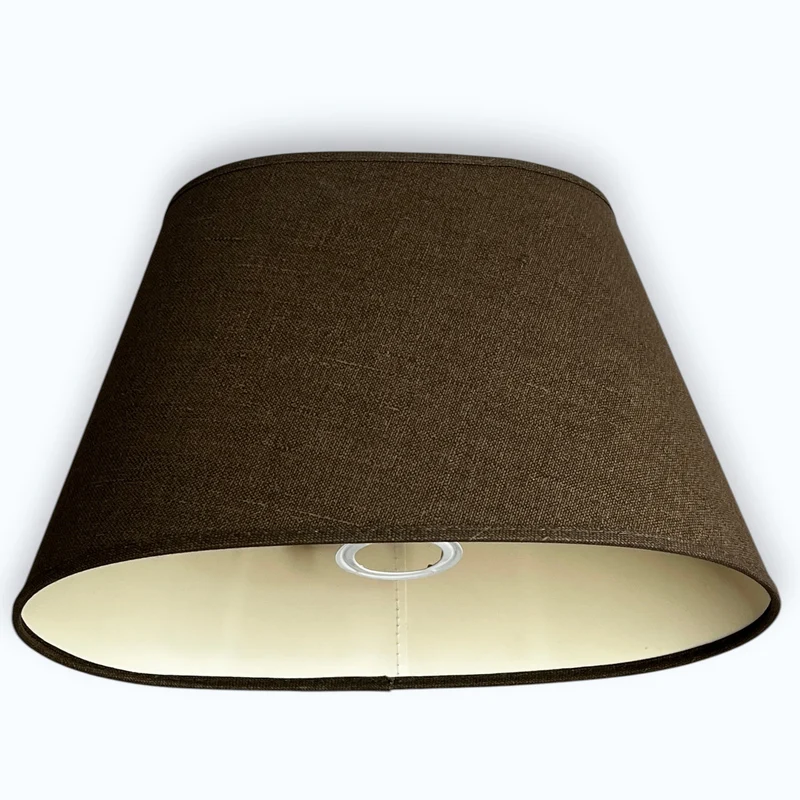 Light & Living Lampenschirm, E27, aus echtem Leinen in Braun, oval, Ø 23/35 cm, Höhe 22 cm