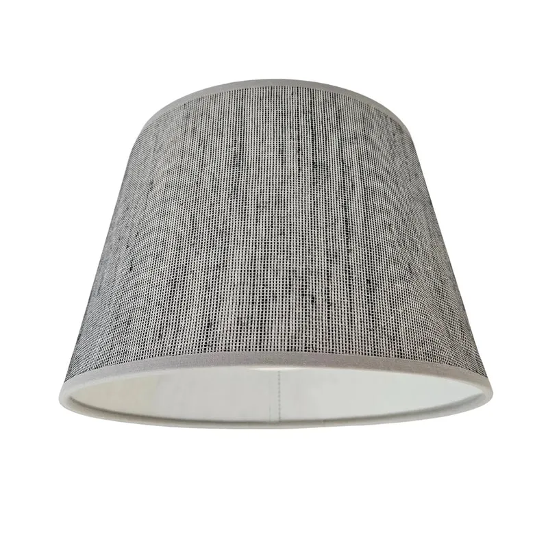 Lampenschirm Grau Stoff Rustik, E27, Ø 18/22 cm, Höhe 15 cm