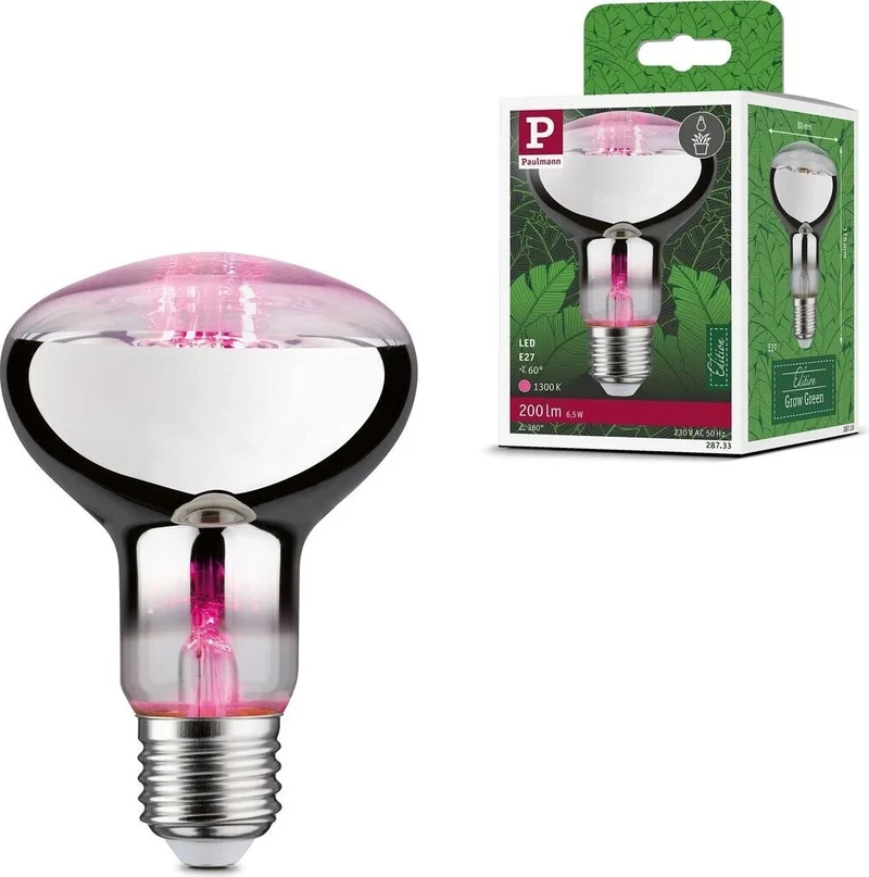 Pflanzenlampe LED E27 pink Reflektor Wachstumslampe 6,5W - Paulmann 287.33 Grow Green