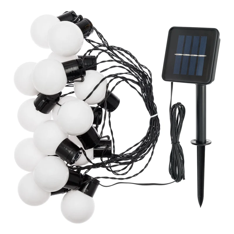 LED-Partylichterkette solar, 15 LED-Lampen, 6m, IP44