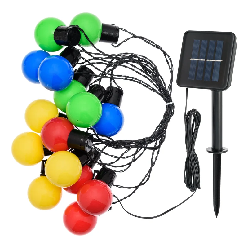 LED-Partylichterkette solar, 15 LED-Lampen, 6m, IP44