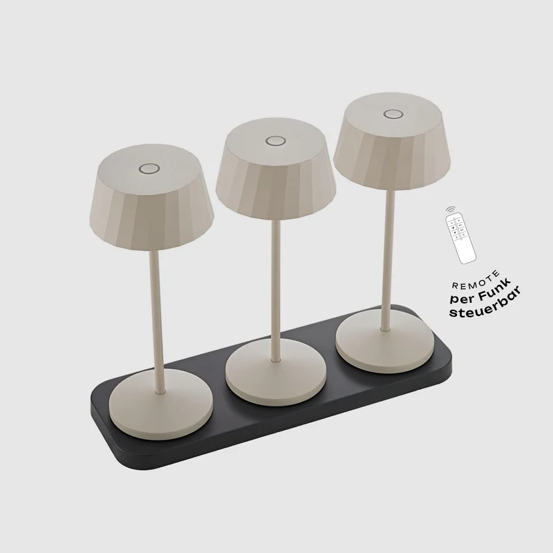 Sigor Facetta Remote Akku-LED-Tischleuchte (3er-Set)