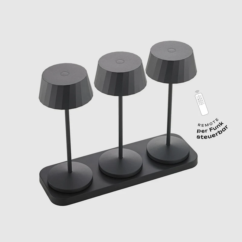 Sigor Facetta Remote Akku-LED-Tischleuchte (3er-Set)