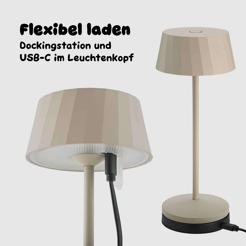 Sigor Facetta Remote Akku-LED-Tischleuchte