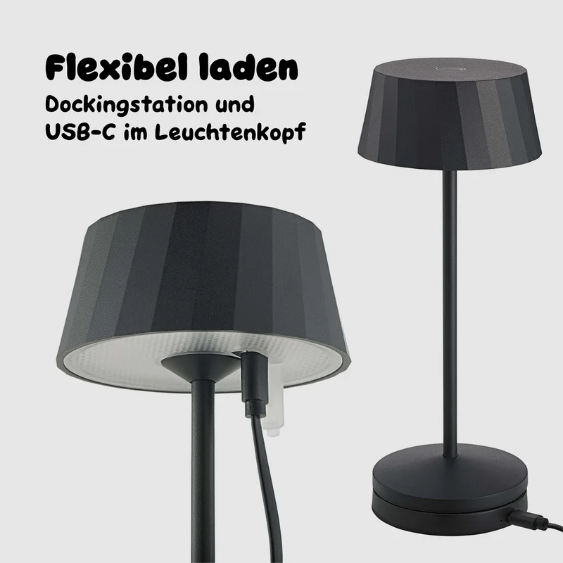 Sigor Facetta Remote Akku-LED-Tischleuchte