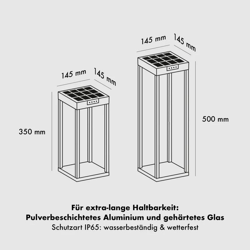 Klewe Radia Akku-Solarleuchte für den Garten (145 x 145 mm)