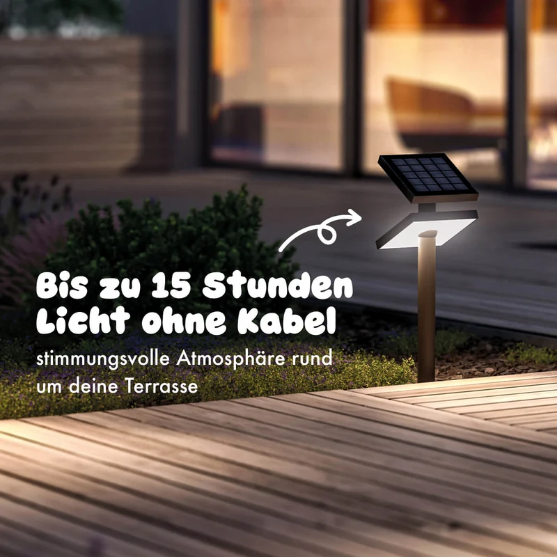 Klewe Heliostepper Akku-Solarleuchte für den Garten