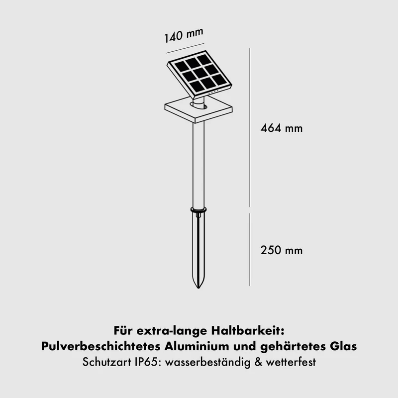 Klewe Heliostepper Akku-Solarleuchte für den Garten