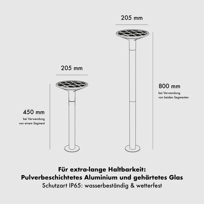 Klewe Keope Ground Akku-Laterne solarbetrieben für den Garten