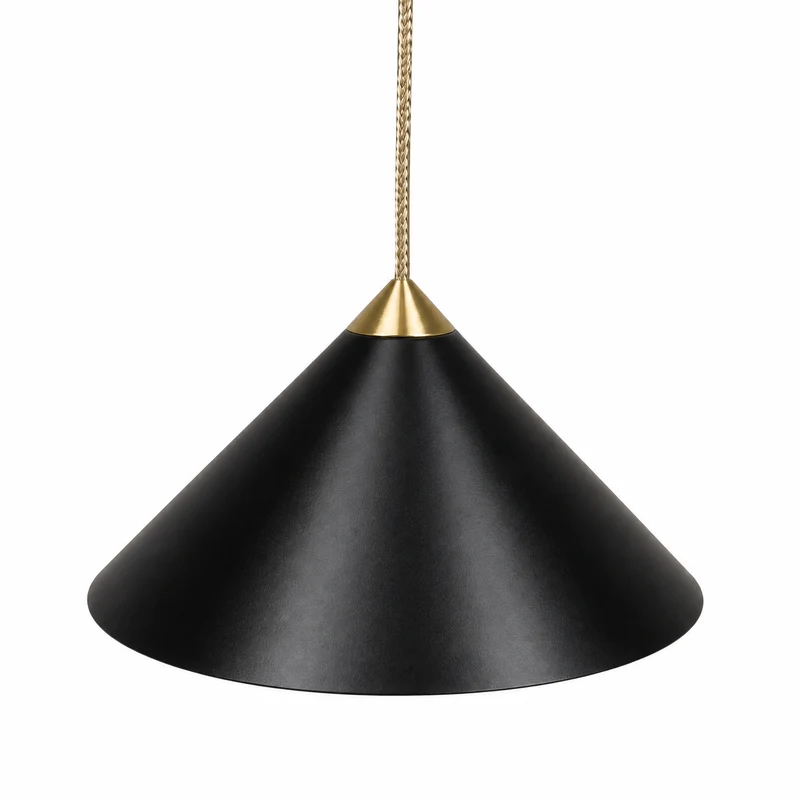 Kleine Design Pendelleuchte Schwarz, weiß & Messing Ø 10,7 cm – BRUCK MAX Via
