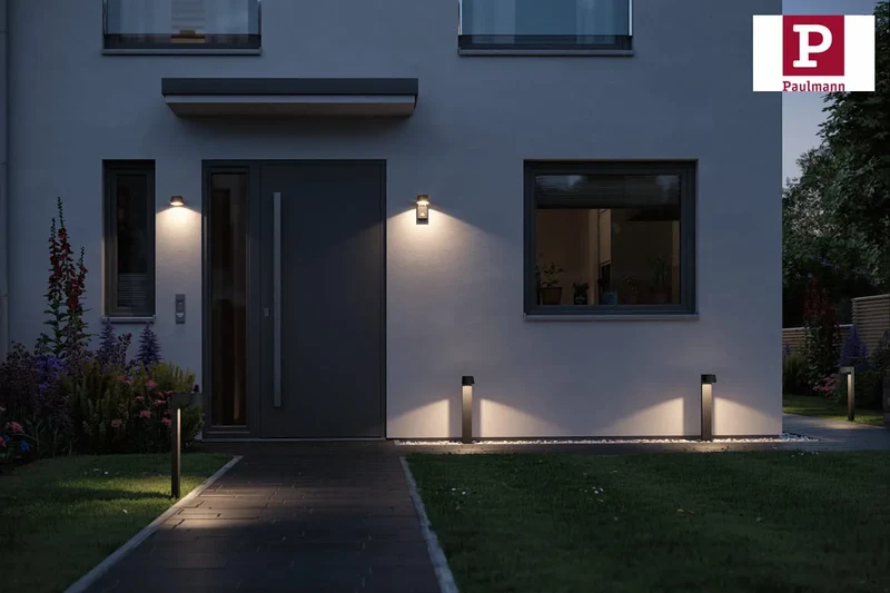Außenwandleuchte Capea dunkelgrau mit Schirm IP44 warmweiß - Paulmann 944.52