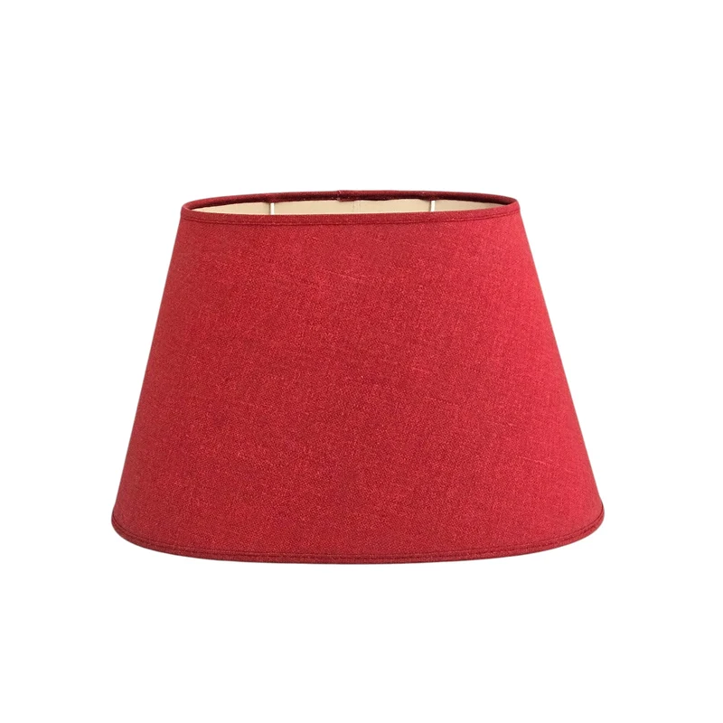 Light & Living Lampenschirm, E27, aus echtem Leinen in Rot, oval, Ø 23/35 cm, Höhe 22 cm