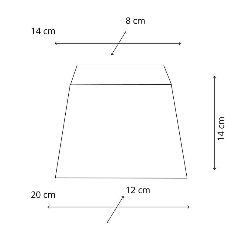 Various Lampenschirm rechteckig Hellbraun- 20 cm E27