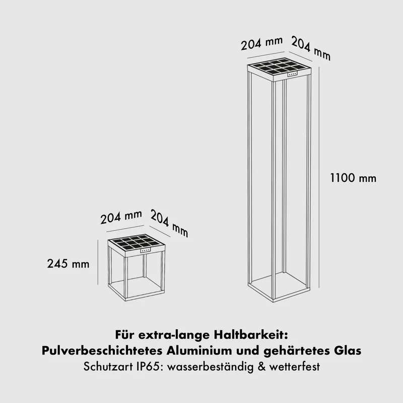 Klewe Radia Akku-Solarleuchte für den Garten (204 x 204 mm)