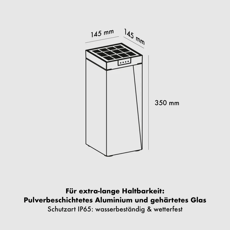 Klewe Milio Akku-Solarleuchte für den Garten