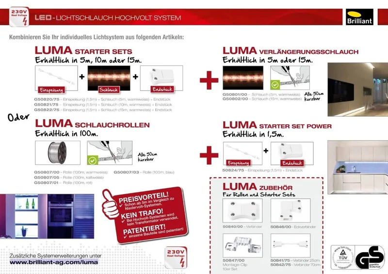 Eckverbinder für LED Streifen 2-polig für 230 V Connector – weiß | Brilliant