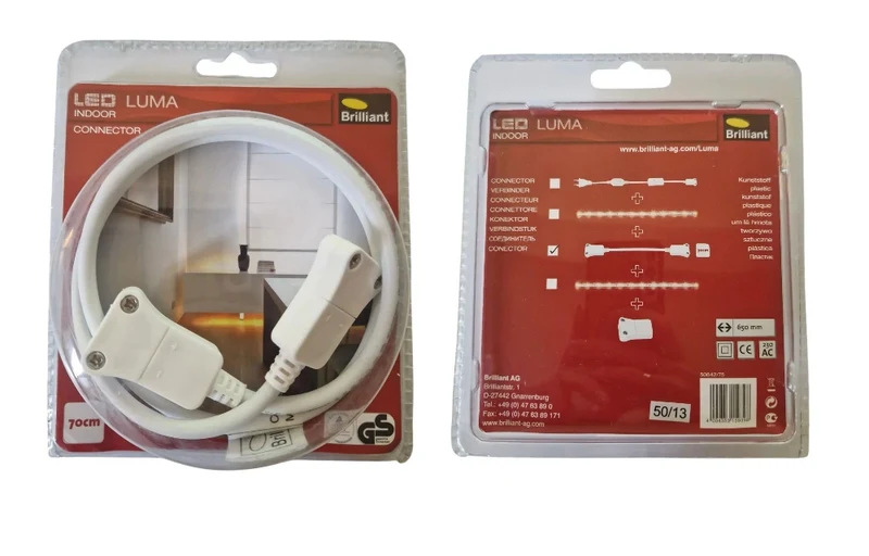 Verbinder Connector 70 cm 2-polig für 230 V LED Streifen – weiß | Brilliant