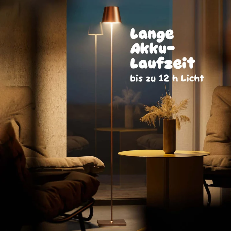 Sigor Nuindie Akku-Stehleuchte metallic