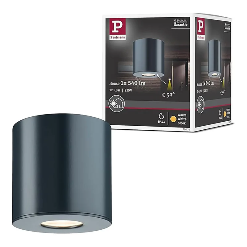 Außen-Deckenleuchte LED Zylinder rund anthrazit IP44 9,5cm - Paulmann 796.70